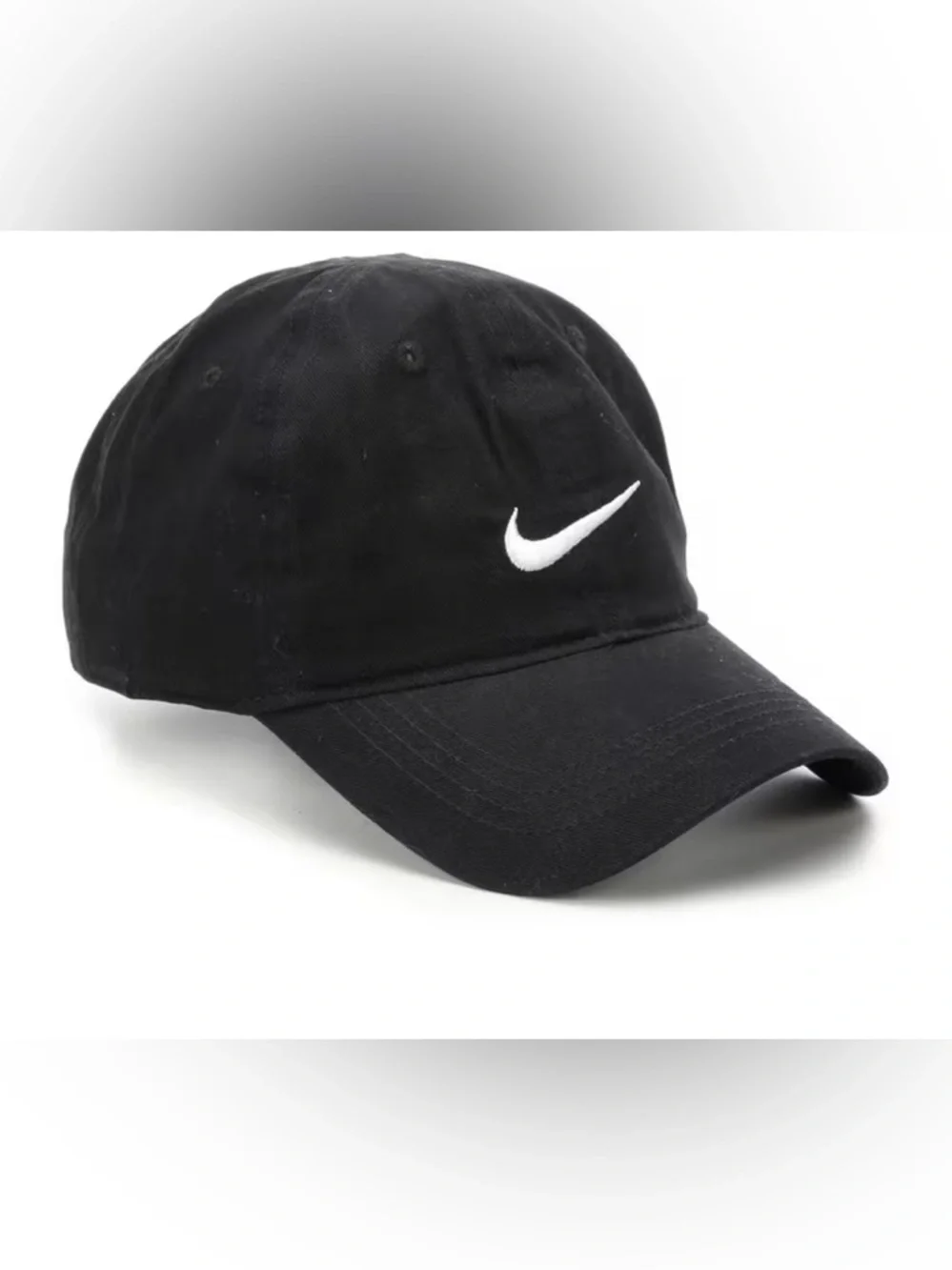 Nike Black Swoosh 100% Cotton Baseball Cap Boys Unisex Toddler Kids